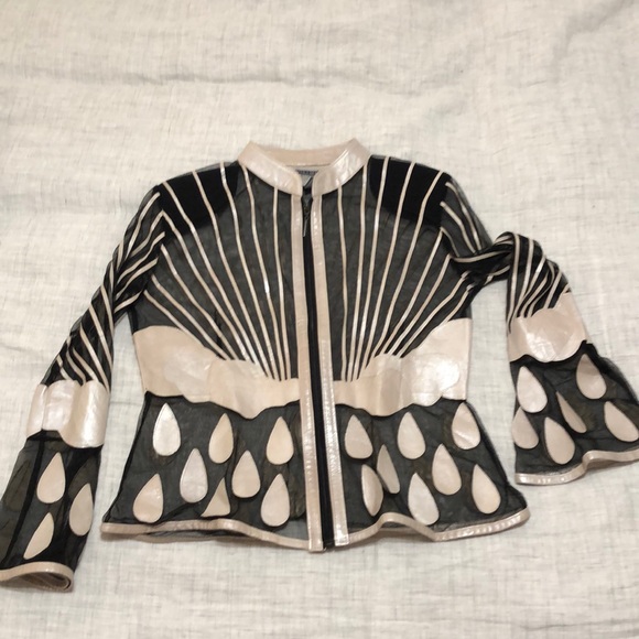Vintage Jackets & Blazers - Vintage Stillman Studio leather mesh panel jacket